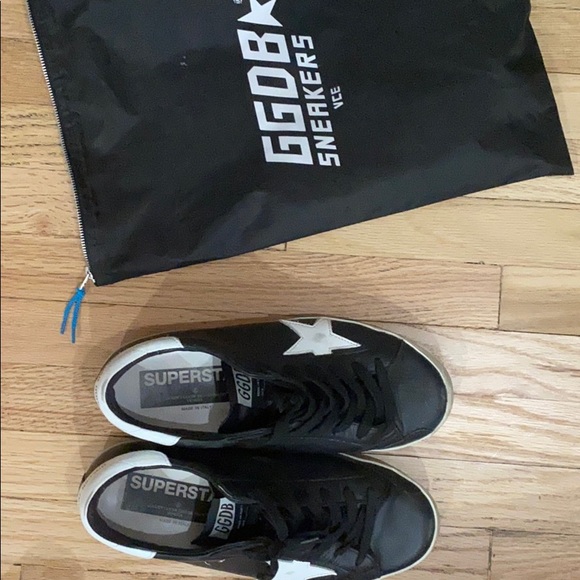 golden goose superstar tonal leather sneakers